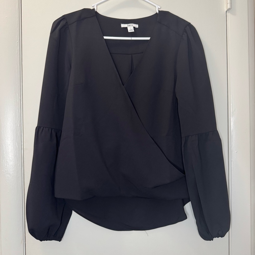 Bar III Black Wrap Blouse